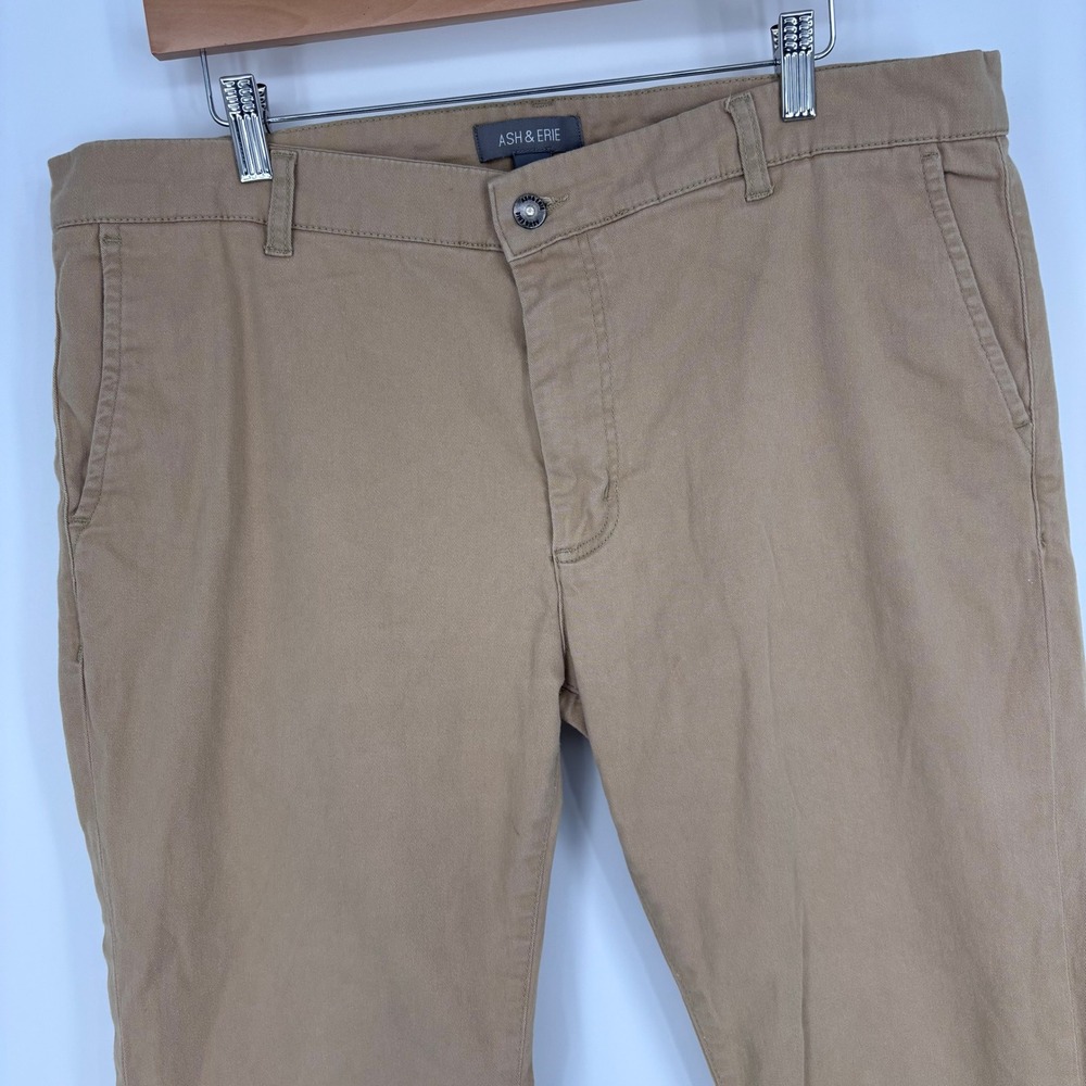 Ash & Erie Chino Pants Mens 36x25 (Fits 37x24) Khaki Essential Stretch Workwear